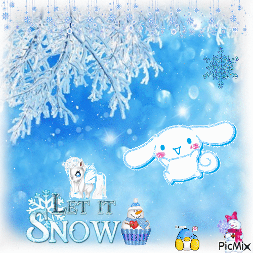Winter Let it snow - Animovaný GIF zadarmo