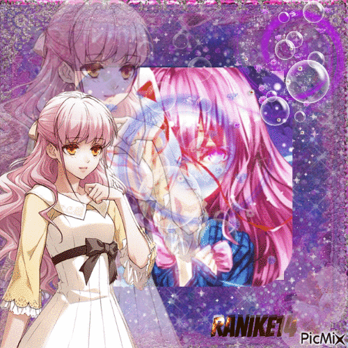 Purple Rose Anime girl - 免费动画 GIF