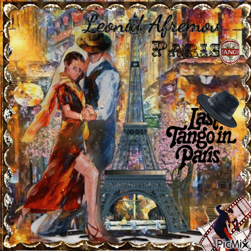 Leonid Afremov Bailarines de tango en París - Besplatni animirani GIF