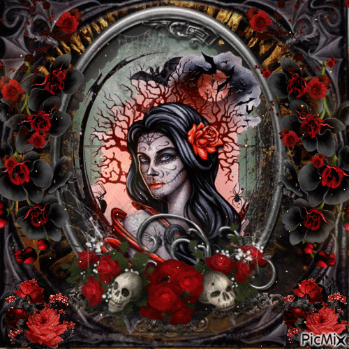 Retrato gótico de mujer - Gratis geanimeerde GIF