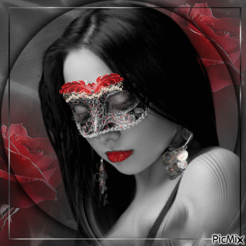 Maskeli kadın - Gratis geanimeerde GIF