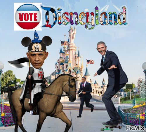 Obama at Disneyland - Nemokamas animacinis gif