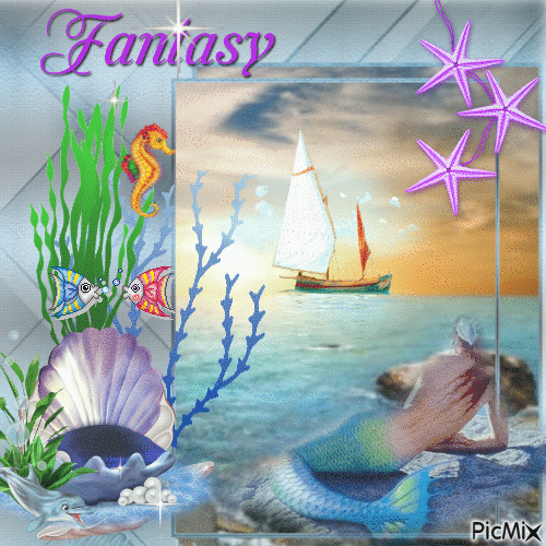 Fantasy Sirena☆ - Animovaný GIF zadarmo
