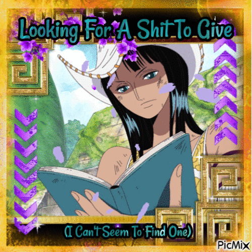 One Piece Nico Robin Looking For A Shit To Give - GIF animado grátis