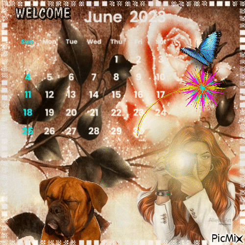 Calendario de junio - Bezmaksas animēts GIF