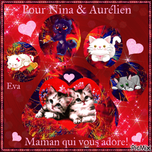 Chatons d'Amour pour mes deux Amours... 🐱 - Free animated GIF