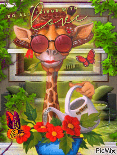 Love Giraffe - GIF animado gratis