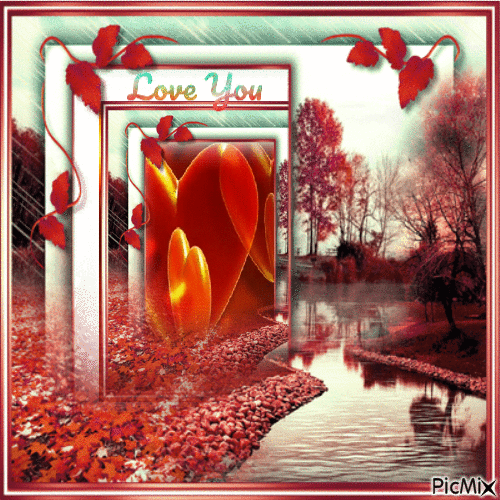 Autumn heart, love you - Darmowy animowany GIF
