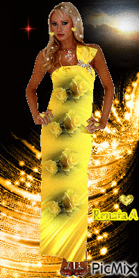 lady yellow - Darmowy animowany GIF