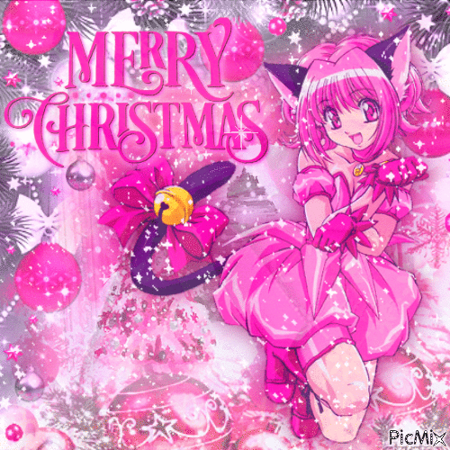 Mew Ichigo's - Pink Christmas - Free animated GIF