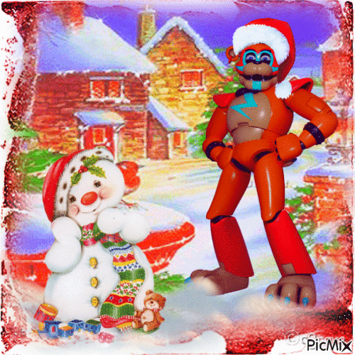Glamrock Freddy en hiver - concours - GIF animasi gratis