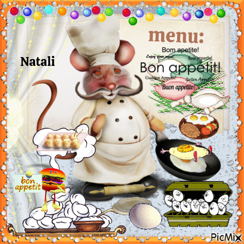 (◕‿◕✿)cuisinier-bon appétit(◕‿◕✿) - Bezmaksas animēts GIF