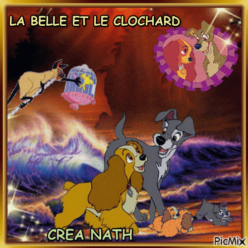 LA BELLE ET LE CLOCHARD - GIF animé gratuit