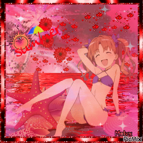 kawaii red  Summer - Бесплатный анимированный гифка