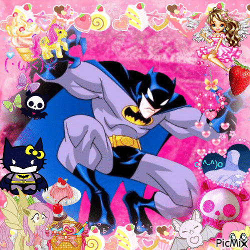pink batman - Бесплатный анимированный гифка