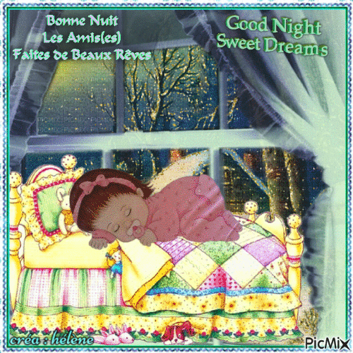 Bonne Nuit / Good Night  / Sweet Dreams - Free animated GIF