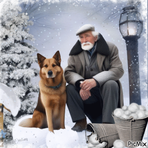 Concours : Le vieil homme et son chien - Animovaný GIF zadarmo