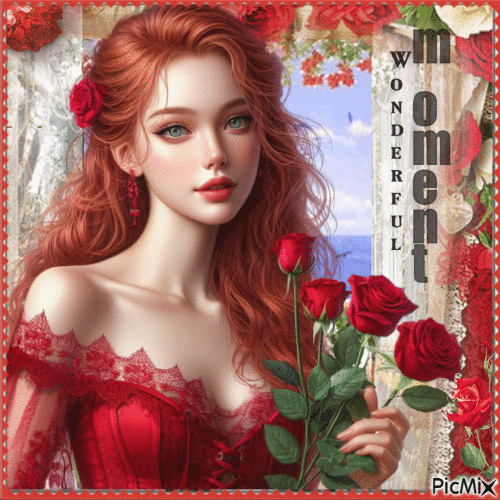 Red roses - Free animated GIF