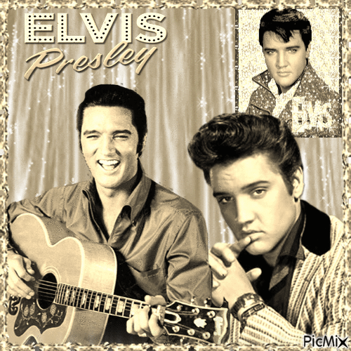Elvis Presley Sepia - GIF animé gratuit
