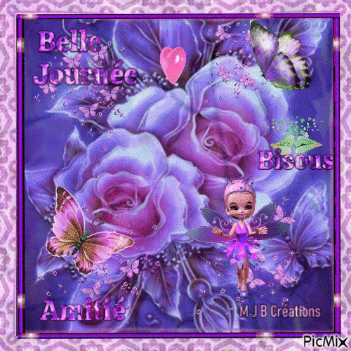 ..Roses  et Papillons ... M J B Créations - GIF animasi gratis