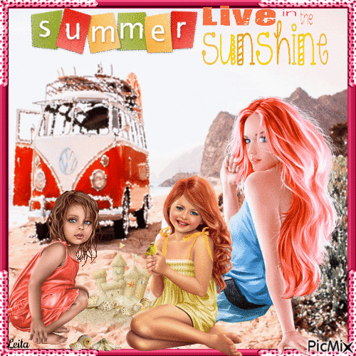 Summer. Live in the sunshine... family - Бесплатный анимированный гифка