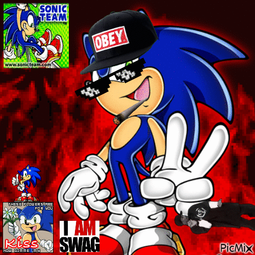 ultra swag sonic - Free animated GIF