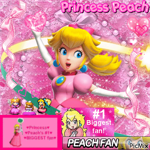 I am Princess Peach's #1 Official Mega Super Fan❤︎ - Free animated GIF