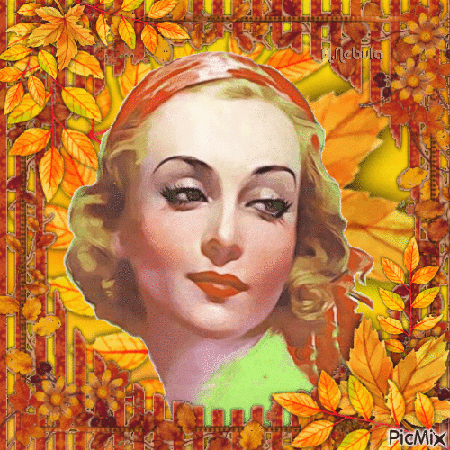 Vintage Autumn portrait - Animovaný GIF zadarmo