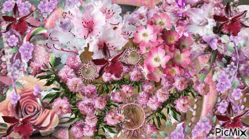 Carla bouquet de fleurs - GIF animado gratis
