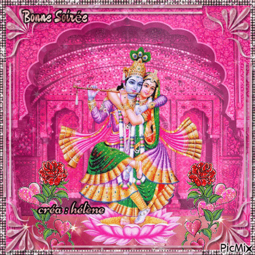 Radha Krishna " rose brillant " - Gratis animerad GIF