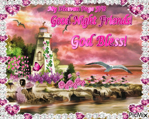 Good Evening Friends! God Bless! - Безплатен анимиран GIF