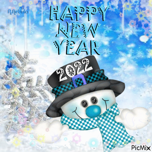Snowman/Contest/Happy New Year 2022 - Δωρεάν κινούμενο GIF