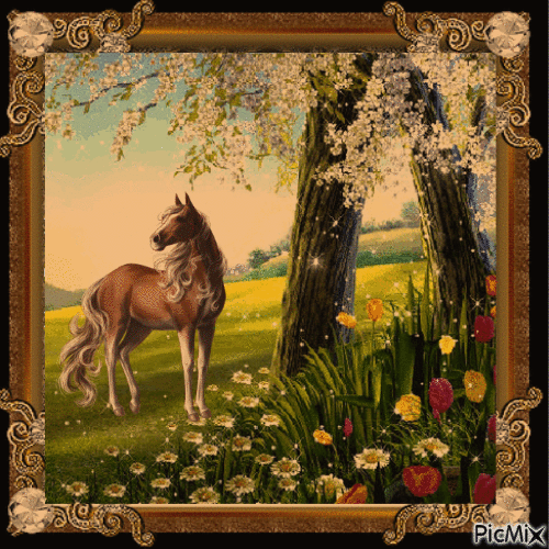 Beautiful Horse Frame - Darmowy animowany GIF