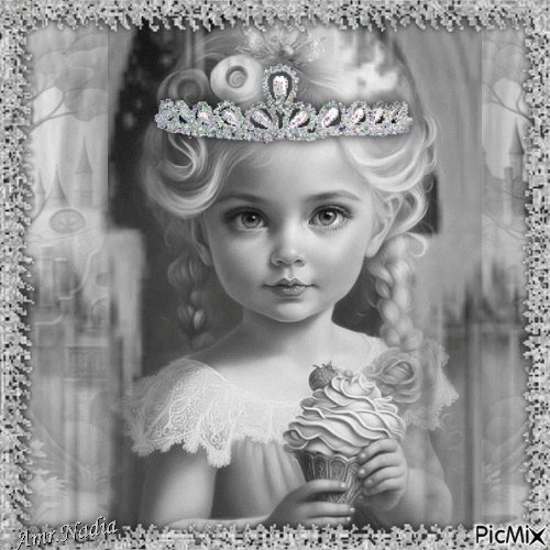 Petite fille princesse - GIF animé gratuit