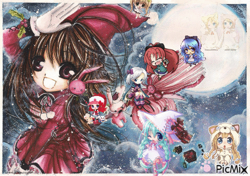 Chibis sorcières - Free animated GIF