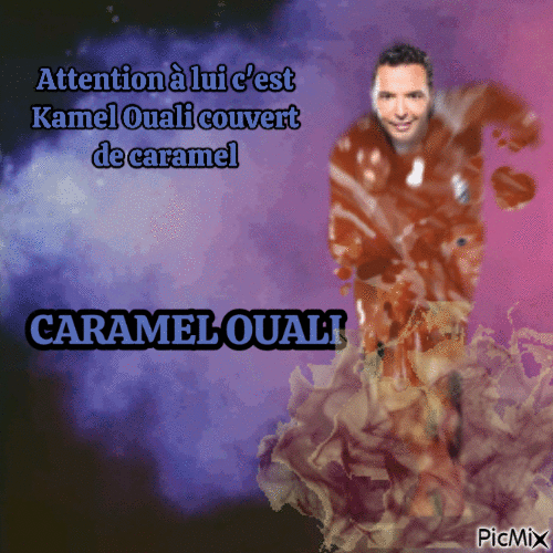 Attention Kamel Ouali recouvert de caramel - Darmowy animowany GIF