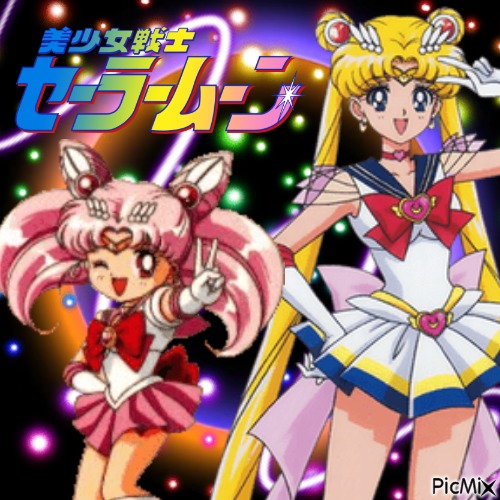 Sailor Moon and Sailor Chibi - Free PNG