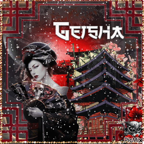 Geisha  gothic ❤️ elizamio - Ilmainen animoitu GIF