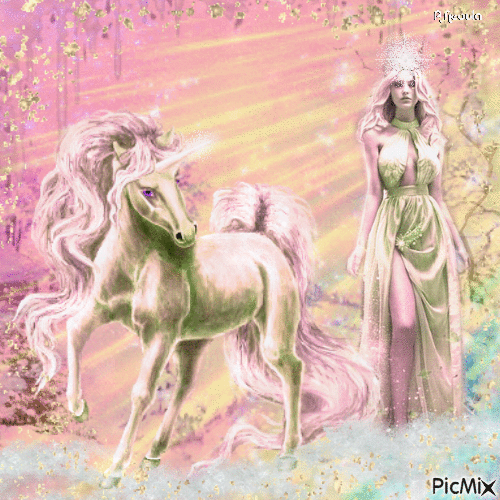 Woman with horses in the winter - Fantasy/contest - GIF animasi gratis