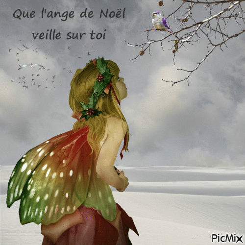 L'ange de noël - Безплатен анимиран GIF