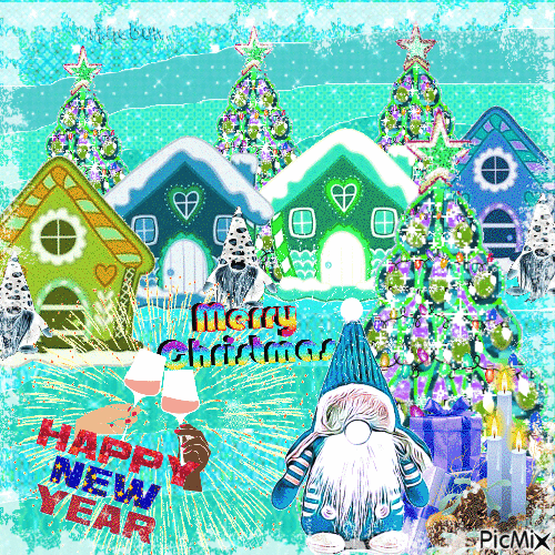 Merry Christmas&Happy New Year - Бесплатни анимирани ГИФ