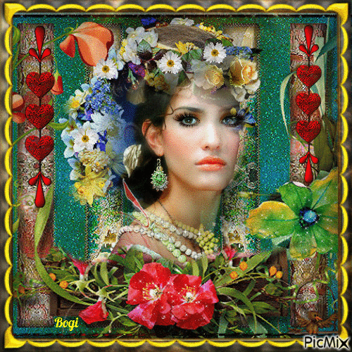 Floral multicolor... - GIF animado grátis