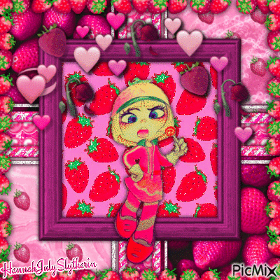 {Strawberries {And Taffyta} in Pink} - GIF animado grátis