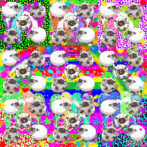 baa baa rainbow sheep - Бесплатни анимирани ГИФ
