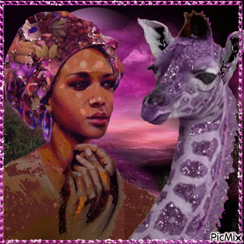 Mor Zürafa - Gratis animerad GIF