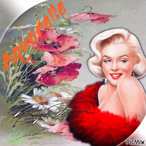 Marilyn Monroe en aquarelle - GIF animate gratis
