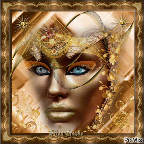 fantasy woman in gold - Besplatni animirani GIF
