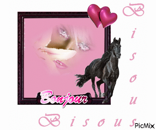bonjour bisous bisous - GIF animé gratuit