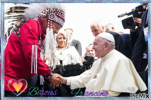 La rencontre du Papa et L'Amérindien 💖💖💖