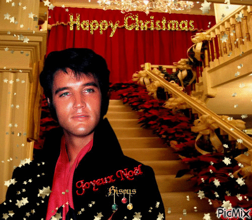 Christmas with Elvis - GIF animé gratuit